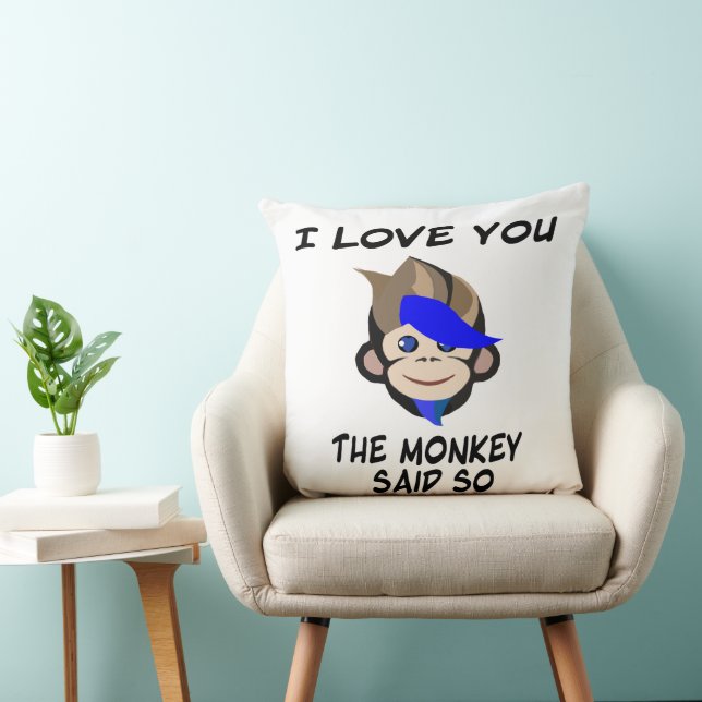 Coussin Punk Monkey Je t'aime le singe dit ainsi (Chaise)