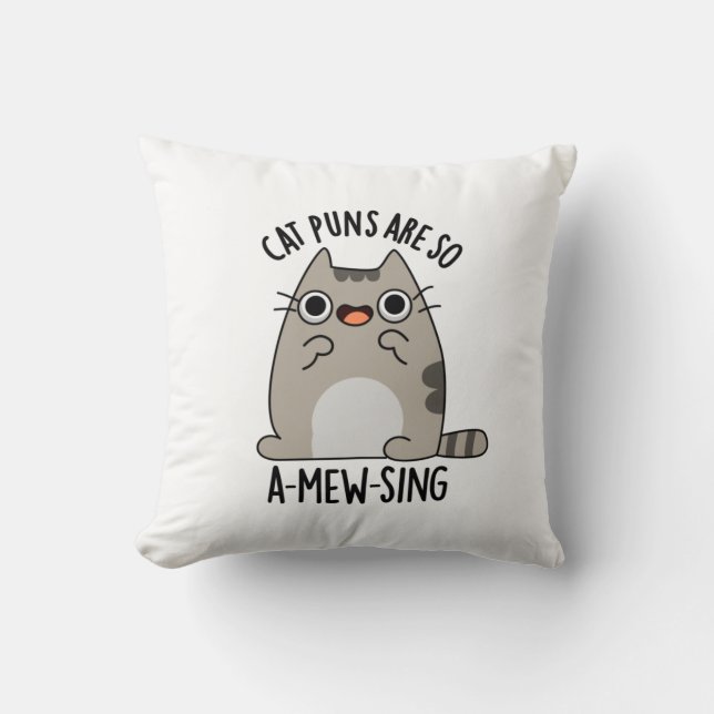 Coussin Puns de chat ARe So A-mew chanter drôle animal jeu (Recto)