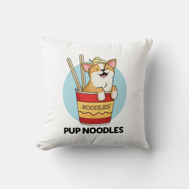 Coussin Pup Noodles Funny Cup Noodles Pun (Recto)