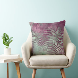 Coussin Purple Burgundy Aqua Mint Zebra Leopard