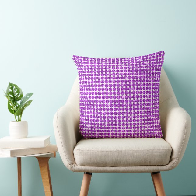 Coussin Purple Glitter Glam Faux Bling Throw Pillow (Chaise)