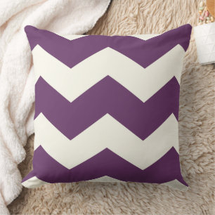 Coussin Purple moderne Zig Zag Chevron Motif