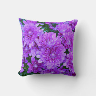 Coussin Purple Mums Throw Pillow