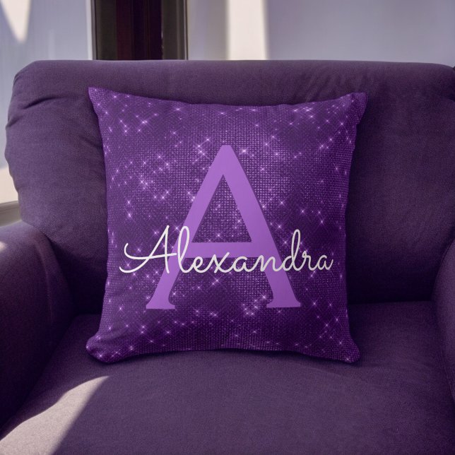 Coussin Purple Sparkle (Créateur téléchargé)