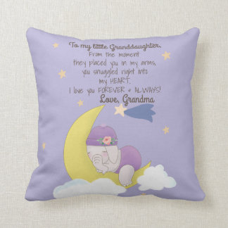 Coussin Purple To My Grandgirl Elephant Custom Nursering