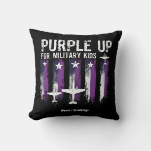 Coussin Purple Up For Military Kids Drapeau Montrez Votre
