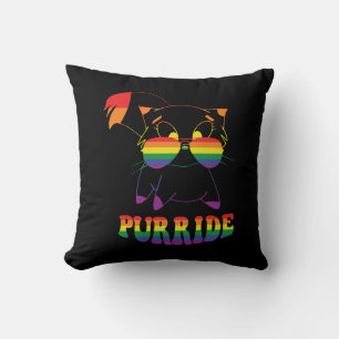 Coussin Purride   Cute Gay Cat   Lesbian   Rainbow