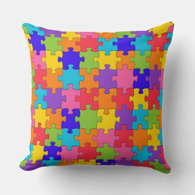 Coussin Puzzle coloré (Recto)