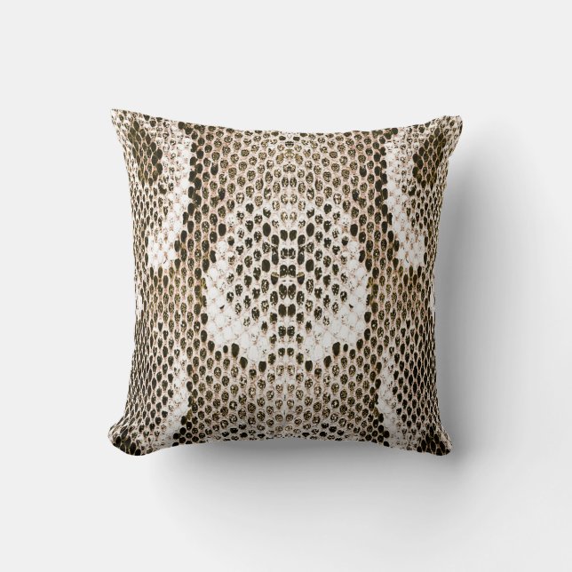 Coussin python skin, snake pattern, animal skin pattern de (Recto)