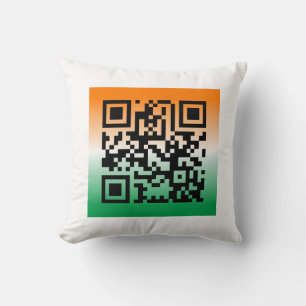 Coussin QR Code® Dit : HEUREUX ST. LA JOURNÉE DE PATRICK