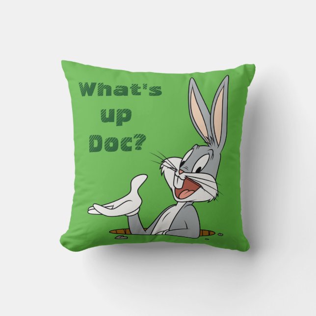 Coussin QU’EST-CE QUE LE DOC ?™ BOGS BUNNY™ Rabbit Hole (Recto)