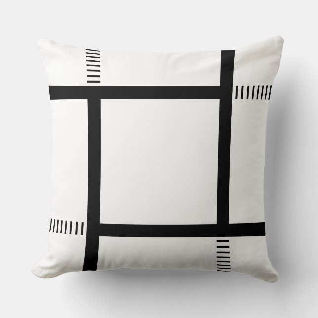 Coussin - "Quadra" - noir et blanc (Recto)