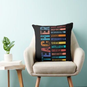 Coussin Qualités de l'enseignant Lancer l'oreiller