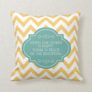 Coussin Quand la Reine est heureuse qu'il y ait de paix,