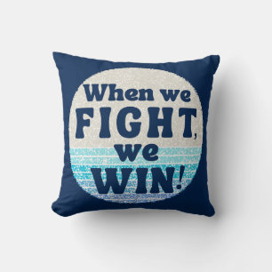 Coussin Quand nous combattons, nous gagnons Harris Walz De