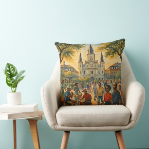 Coussin Quartier Français Aquarelle