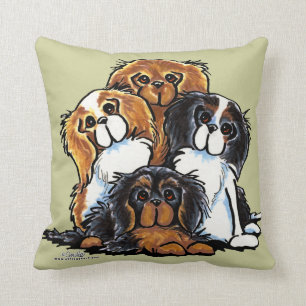 Coussin Quatre épagneuls cavaliers du Roi Charles