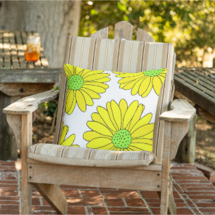 Coussin Quatre marguerites jaunes