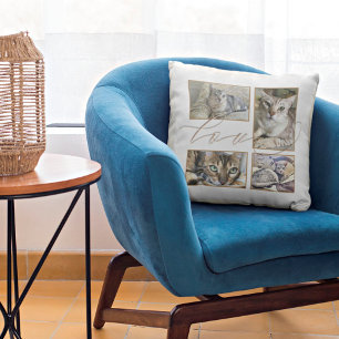 Coussin Quatre Photos Collage Love Animaux de compagnie No