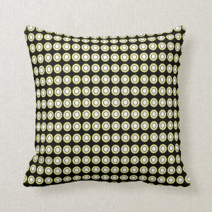 Coussin Quatre-Saisons-Rétro-Noir--LG-Crème--Carré-M-L