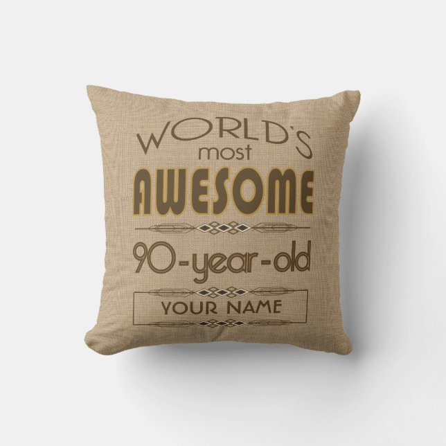 Coussin quatre-vingt-dixième Monde de célébration (Recto)