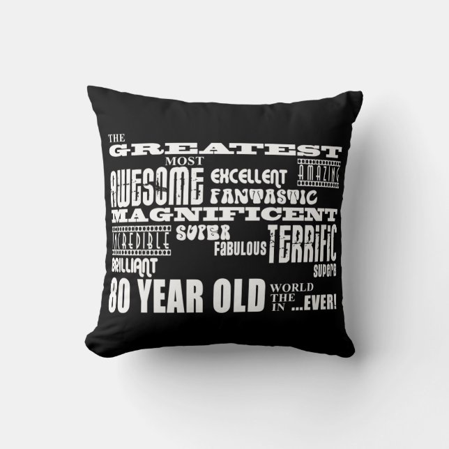 Coussin quatre-vingtième Ans de fête d'anniversaire plus (Recto)