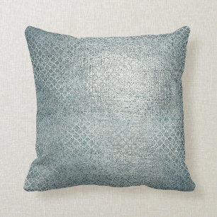 Coussin Quatrefoil Art Déco Silver Turquoise Brown Glam