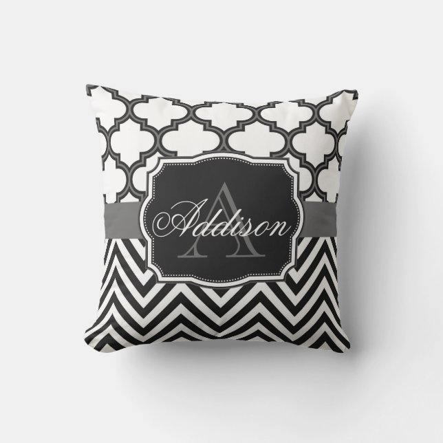 Coussin Quatrefoil Chevron Monogram (Recto)