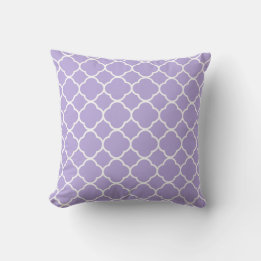 Coussin Quatrefoil Pastel Purple Blanc Décor Élégant Cool