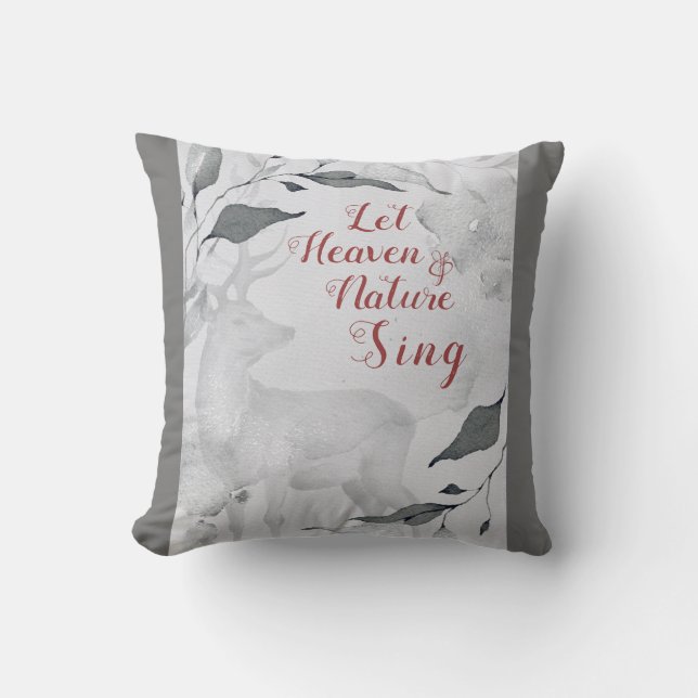 Coussin Que le ciel et la nature chantent, Noël Carol (Recto)