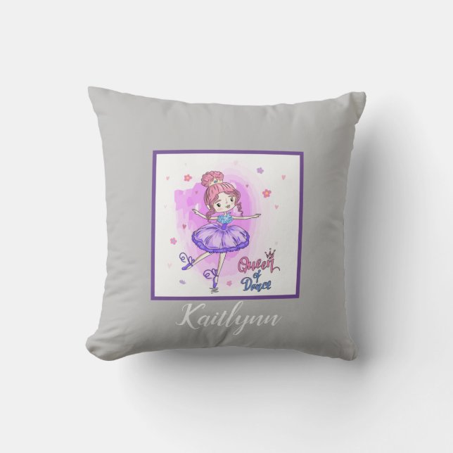 Coussin Queen of Dance, ballerine personnalisée (Recto)