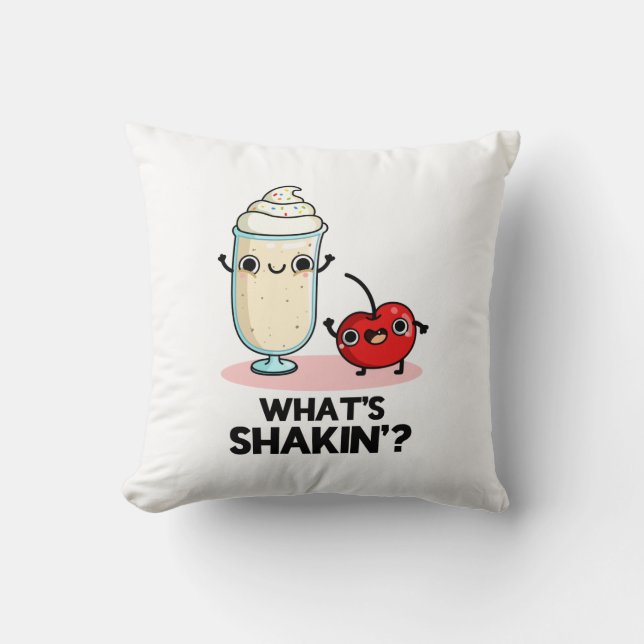 Coussin Quel est Shakin Funny Cherry Milkshake Pun (Recto)