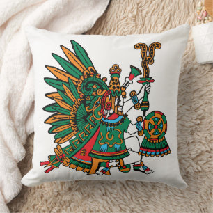 Coussin Quetzalcoatl – Dieu Serpent Plumé du Matin