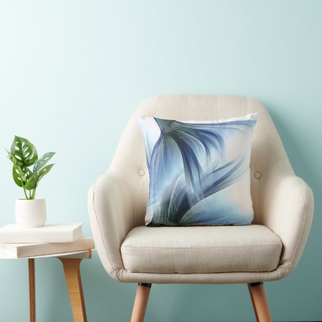 Coussin Queue de sirène pailletée | Lueur givré bleu pouss (Chaise)
