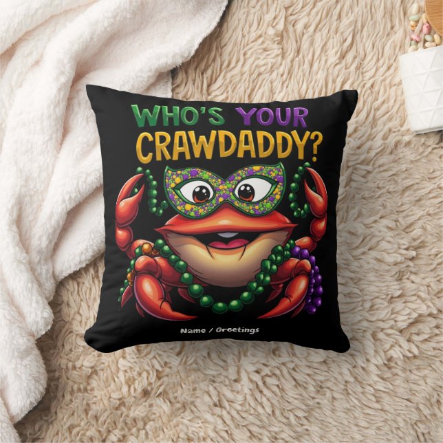 Coussin Qui est ton père de famille Mardi Gras (Couverture)