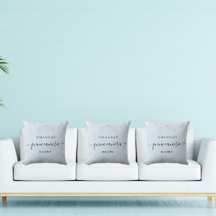 Coussin Quinceanera bébé bleu argent parties scintillant n