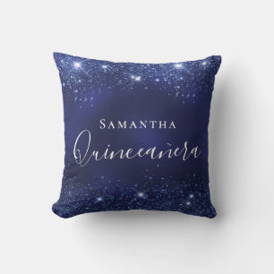 Coussin Quinceanera bleu marine parties scintillant mousse