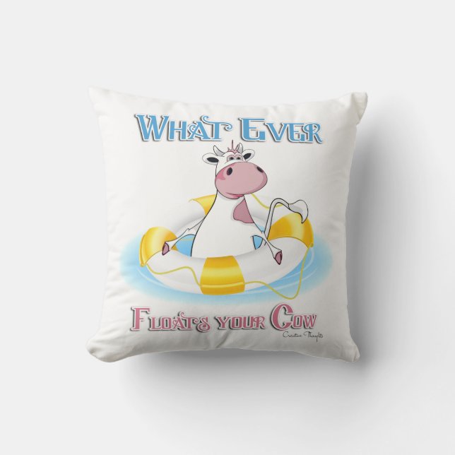 Coussin Quoi qu'il flotte votre vache 2 (Recto)