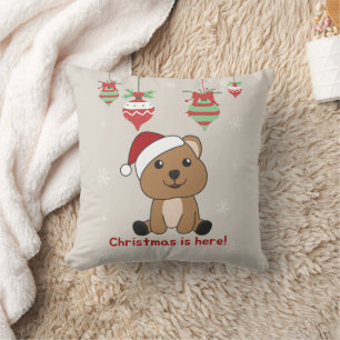 Coussin Quokka Noël Neige Animaux d'hiver Quokkas Jeter
