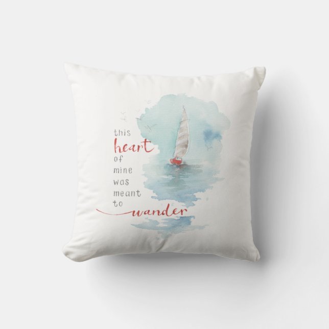 Coussin Quote d'eau de mer tranquille (Recto)
