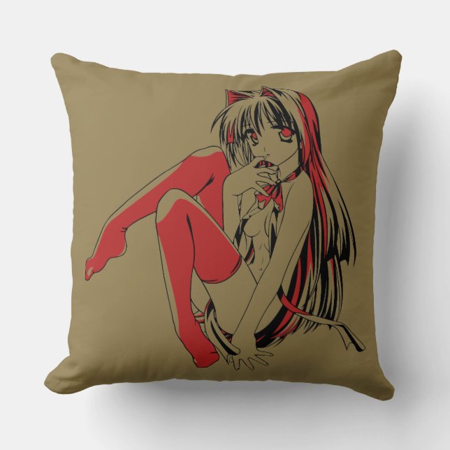 Coussin R & B Manga, Neko Catgirl Furry Loli Anime (Recto)