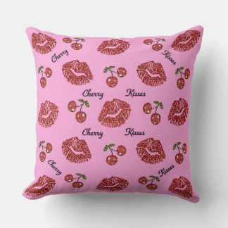 Coussin RAB Rockabilly Baisers de Cerise sur Rose