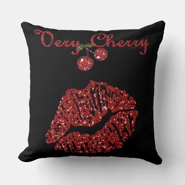 Coussin RAB Rockabilly très Cherry Kiss (Recto)