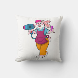 Coussin Rabbit as Hairdresser with Hair dryer & Comb