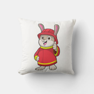 Coussin Rabbit comme pompier avec casque
