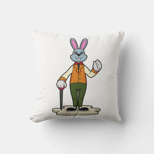 Coussin Rabbit en Gentleman avec canne (Recto)