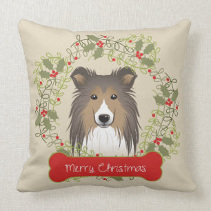 Coussin Race de chien de Joyeux Noël