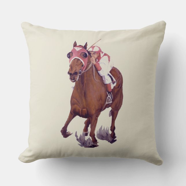 Coussin Race Horse est le Thoroughbred gagnant (Recto)