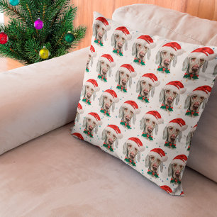 Coussin Races de chiens Weimaraner Étoiles de Noël