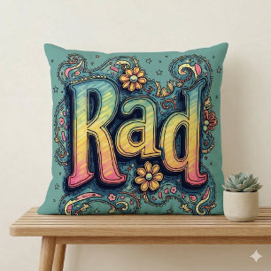 Coussin Rad esthétique psychédélique groovy des années 70